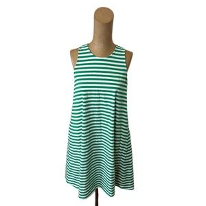 Sara Campbell Green & White Striped Dress Tie Back Size XS Made in USA